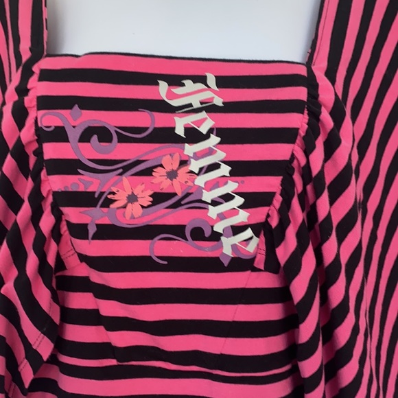 Mecca Femme striped bat sleeve top size large - Picture 5 of 11